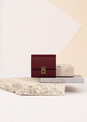 Burgundy Polene Numéro Sept Women's Wallets | 325-HCYAKM