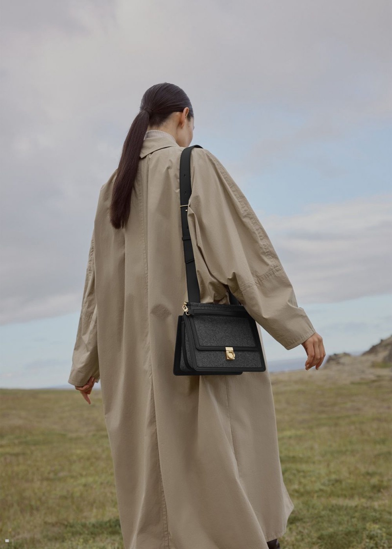 Black Polene Numéro Sept Women's Bags | 685-BWMHRE