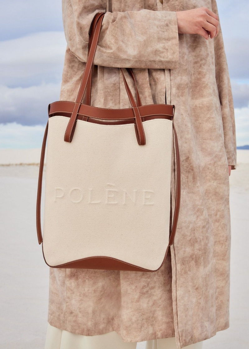 Brown White Polene Ilo Women's Bags | 187-YNEOJR