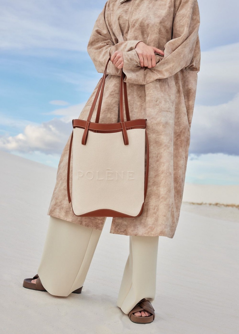 Brown White Polene Ilo Women's Bags | 187-YNEOJR