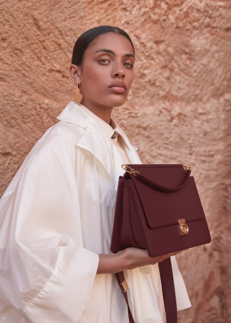 Burgundy Polene Numéro Sept Women's Bags | 045-XVQJMO